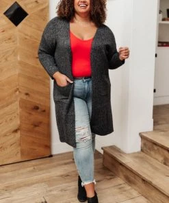 Ave Shops One Of The Girls Cardi In Charcoal Clothing