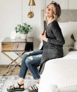 Ave Shops One Of The Girls Cardi In Charcoal Clothing