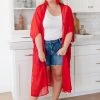 Ave Shops One Way Trip Kimono In Cherry Red