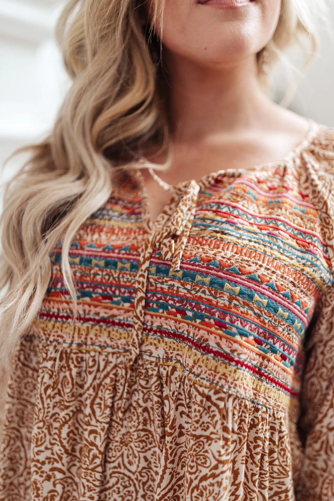 Ave Shops Open Sky Boho Tunic - Marigold Long Sleeve Top for Women 6 Ave Shops Open Sky Boho Tunic In Marigold Long Sleeve Tops