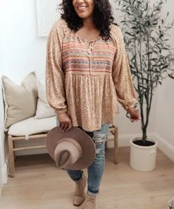Ave Shops Open Sky Boho Tunic - Marigold Long Sleeve Top for Women 19 Ave Shops Open Sky Boho Tunic In Marigold Long Sleeve Tops