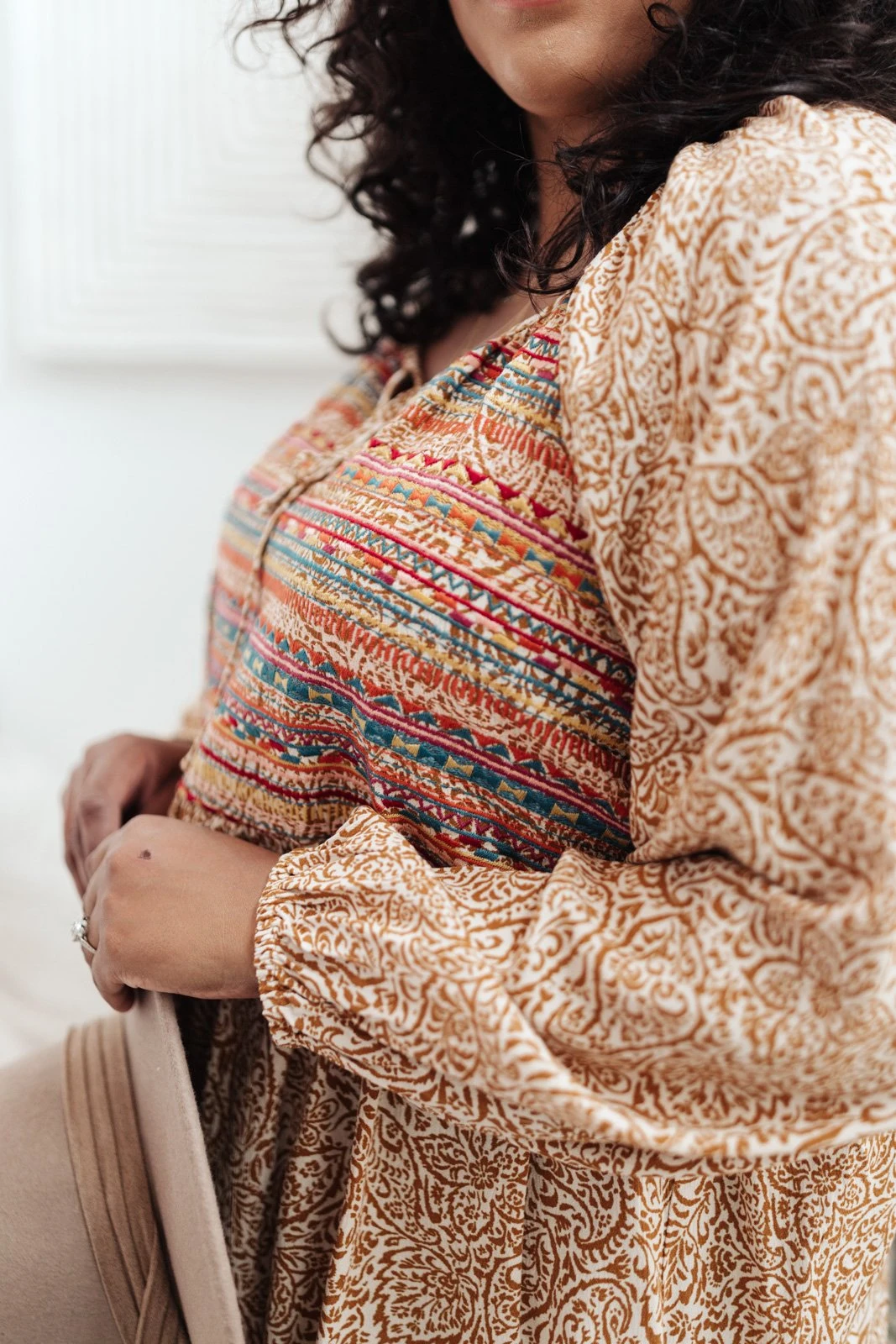 Ave Shops Open Sky Boho Tunic - Marigold Long Sleeve Top for Women 10 Ave Shops Open Sky Boho Tunic In Marigold Long Sleeve Tops