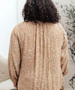 Ave Shops Open Sky Boho Tunic - Marigold Long Sleeve Top for Women 21 Ave Shops Open Sky Boho Tunic In Marigold Long Sleeve Tops