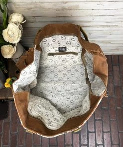 Myra Orange Rust Vintage Floral Weekender Handbag