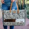 Sixtease Paisley Cowhide Weekender Handbag Handbags & Wallets