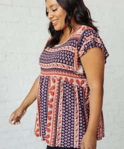 Ave Shops Short Sleeve Tops Paisley Tee