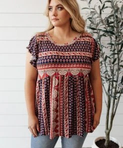 Ave Shops Short Sleeve Tops Paisley Tee