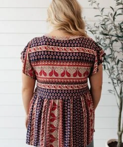 Ave Shops Short Sleeve Tops Paisley Tee