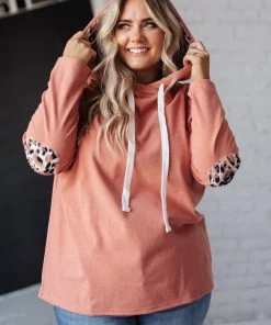 Ave Shops Mauve Patched Hoodie Cardigan - Soft & Stylish Outerwear 28 Ave Shops Patches + Spots Mauve Hoodie Cardigans, Sweaters, Outerwear