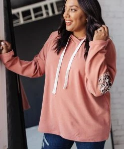 Ave Shops Mauve Patched Hoodie Cardigan - Soft & Stylish Outerwear 20 Ave Shops Patches + Spots Mauve Hoodie Cardigans, Sweaters, Outerwear