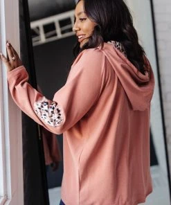 Ave Shops Patches + Spots Mauve Hoodie Cardigans, Sweaters, Outerwear