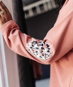 Ave Shops Mauve Patched Hoodie Cardigan - Soft & Stylish Outerwear 21 Ave Shops Patches + Spots Mauve Hoodie Cardigans, Sweaters, Outerwear