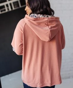 Ave Shops Mauve Patched Hoodie Cardigan - Soft & Stylish Outerwear 22 Ave Shops Patches + Spots Mauve Hoodie Cardigans, Sweaters, Outerwear