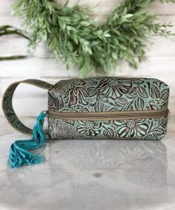 Myra Handbags & Wallets Patina Floral Tooled Cosmetic Travel Bag