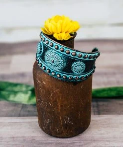 Blue Tortoise Patina Southwestern Cuff Bracelet
