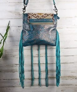 Myra Patina Vintage Aztec Braided Fringe Crossbody