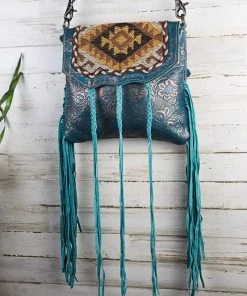 Myra Patina Vintage Aztec Braided Fringe Crossbody