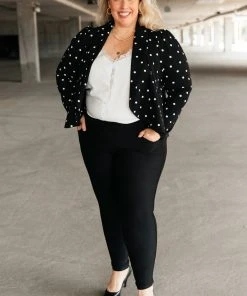 Ave Shops Perfect Polka Dot Blazer - Stylish Long Sleeve Tops for Women 23 Ave Shops Perfect Polka Dot Blazer Long Sleeve Tops