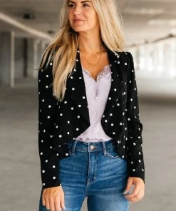 Ave Shops Perfect Polka Dot Blazer - Stylish Long Sleeve Tops for Women 22 Ave Shops Perfect Polka Dot Blazer Long Sleeve Tops