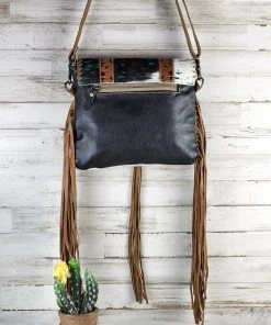 Myra Perfect Story Teal Metallic Cowhide Crossbody Handbag New Arrivals