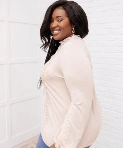 Ave Shops Picture This Blush Long Sleeve Top - Stylish & Comfortable Women's Blouse 39 Ave Shops Picture This Top In Blush Clothing