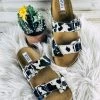 Myra Pinedale Black & White Cowhide Sandals Footwear