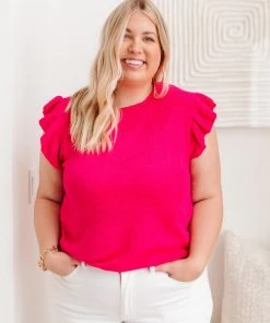 Ave Shops Pink Burst Blouse - Stylish Short Sleeve Top for Women 29 Ave Shops Pink Burst Blouse Clothing