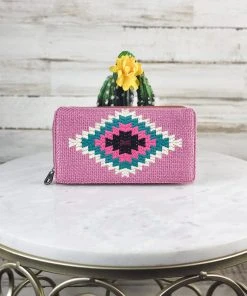 Montana West Pink Canvas Aztec Wallet Handbags & Wallets