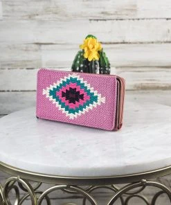 Montana West Pink Canvas Aztec Wallet Handbags & Wallets