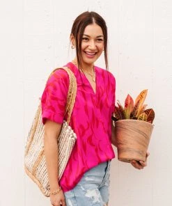 Ave Shops Clothing Pink Oasis Top