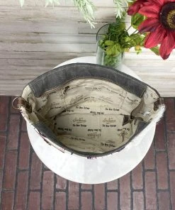 Sixtease Handbags & Wallets Pink Petals & Grey Cowhide Crossbody Handbag