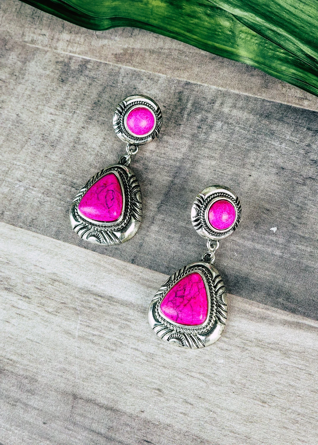 Blue Tortoise Pink Stud Dangle Earrings – Trendy Women’s Jewelry 4 Blue Tortoise Pink Stud Dangle Earrings