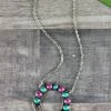 Blue Tortoise Pink & Turquoise Lightning Bolt Necklace