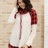 Ave Shops Red Plaid Cardigan - Stylish Tops & Blouses for Women 1 Ave Shops Clothing Plaid Details Top In Red