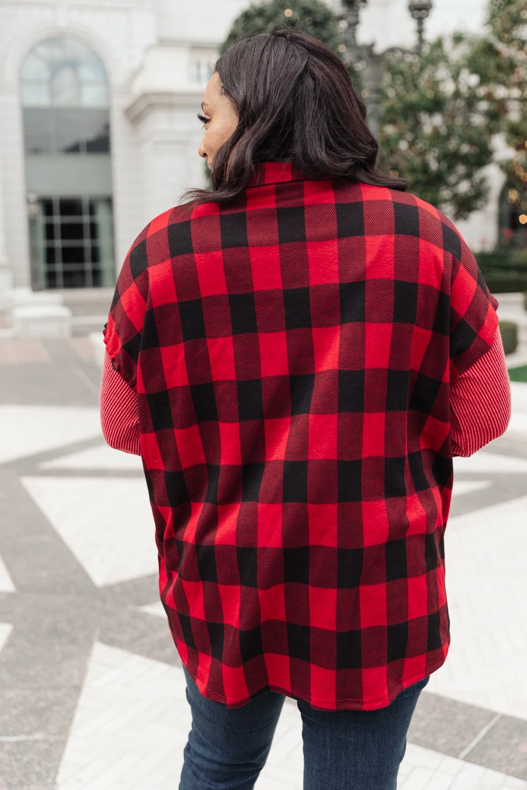 Ave Shops Plaided It Girl Shacket In Burgundy | Stylish Cardigan & Outerwear for Women 16 Ave Shops Plaided It Girl Shacket In Burgundy