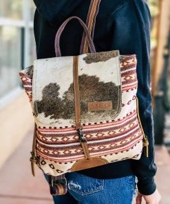 Sixtease Plum Aztec & Cowhide Backpack