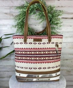 Sixtease Plum Aztec & Cowhide Concealed Carry Handbag