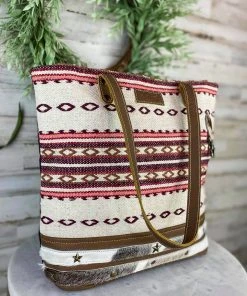 Sixtease Plum Aztec & Cowhide Concealed Carry Handbag