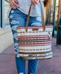 Sixtease Plum Aztec & Cowhide Concealed Carry Handbag