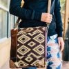 Sixtease Handbags & Wallets Plum Aztec & Cowhide Crossbody Handbag