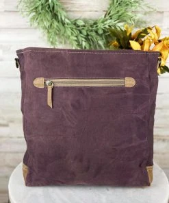 Sixtease Handbags & Wallets Plum Aztec & Cowhide Crossbody Handbag