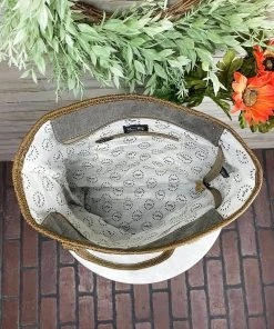 Myra Handbags & Wallets Plum & Beige Aztec Tote Handbag