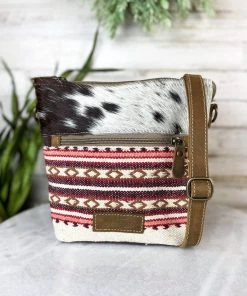 Sixtease Plum & Pink Aztec Cowhide Handbag Handbags & Wallets