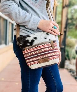 Sixtease Plum & Pink Aztec Cowhide Handbag Handbags & Wallets