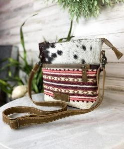 Sixtease Plum & Pink Aztec Cowhide Handbag Handbags & Wallets