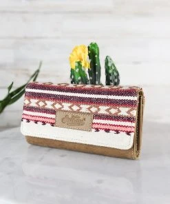 Sixtease Plum & Pink Aztec Wallet Handbags & Wallets