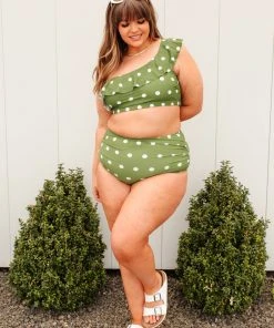 Ave Shops Women's Polka Dot Oasis High-Waisted Swimsuit Bottoms | Comfortable Swimwear for Summer 27 Ave Shops Polka Dot Oasis Swimsuit Bottoms