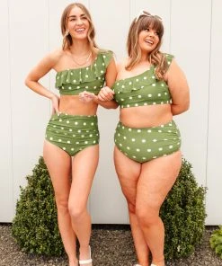 Ave Shops Women's Polka Dot Oasis High-Waisted Swimsuit Bottoms | Comfortable Swimwear for Summer 28 Ave Shops Polka Dot Oasis Swimsuit Bottoms