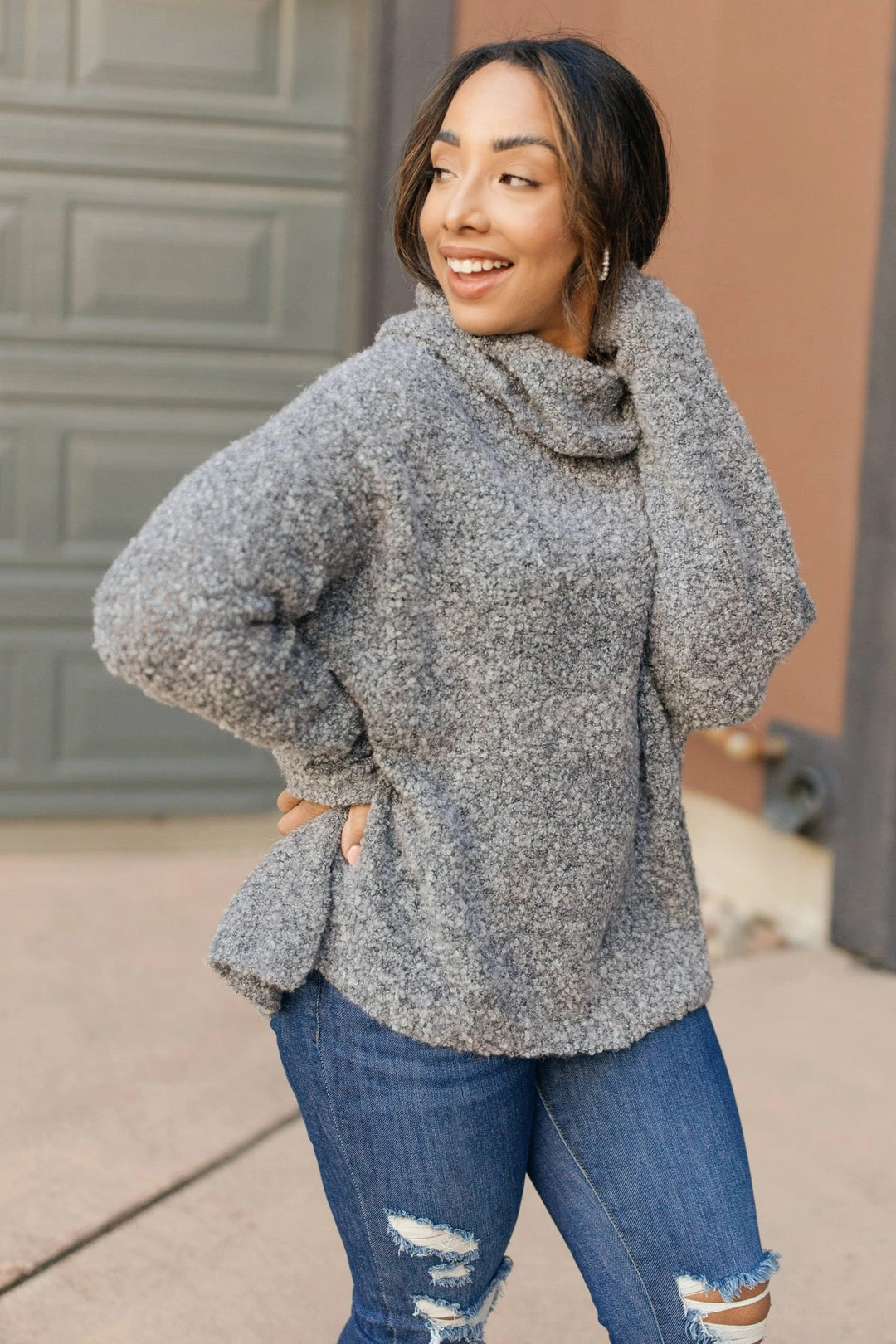 Ave Shops Popcorn And A Movie Sweater - Cozy Gray Cardigan for Women 7 Ave Shops Popcorn And A Movie Sweater In Gray Clothing