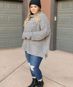 Ave Shops Popcorn And A Movie Sweater - Cozy Gray Cardigan for Women 16 Ave Shops Popcorn And A Movie Sweater In Gray Clothing